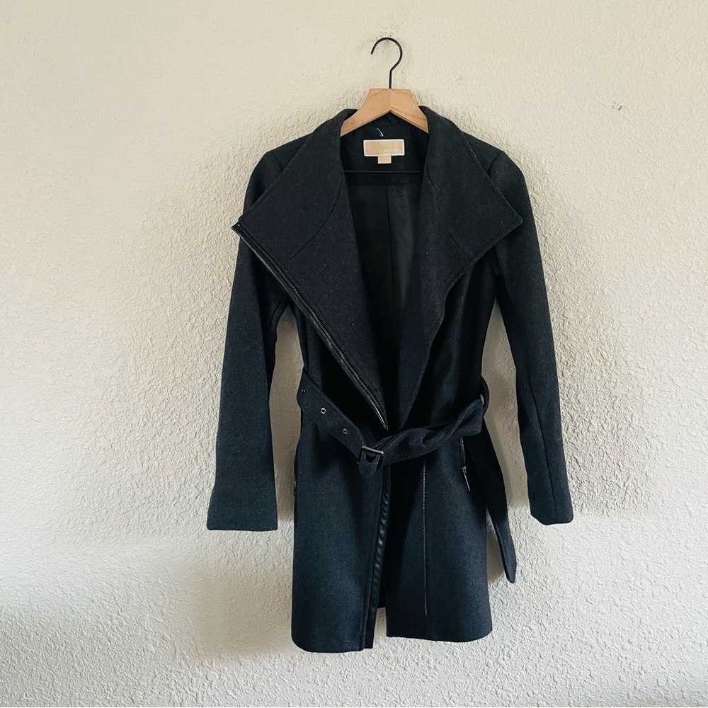 Michael Kors Dark Grey Wool Side Zip Coat - image 3